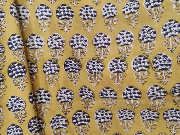 Mustard_Yellow_Hand_Block_Print_Cotton_Fabric