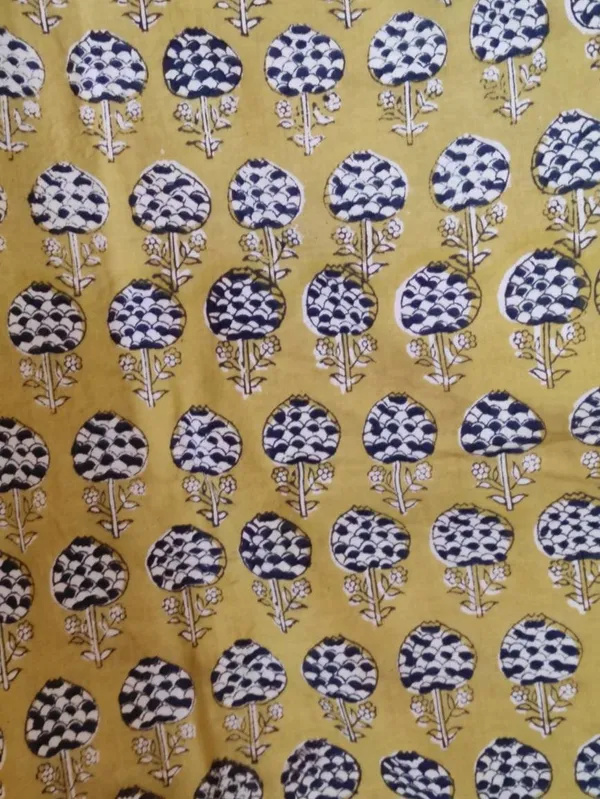 Mustard_Yellow_Hand_Block_Print_Cotton_Fabric
