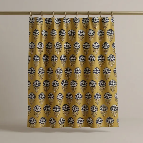 Mustard_Yellow_Hand_Block_Print_Cotton_Fabric