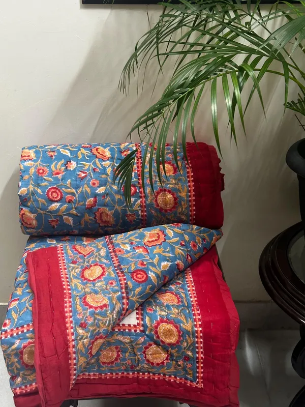 Hand_Block_Print_Cotton_Quilt:_Reversible_Indian_Artisan_Quilt