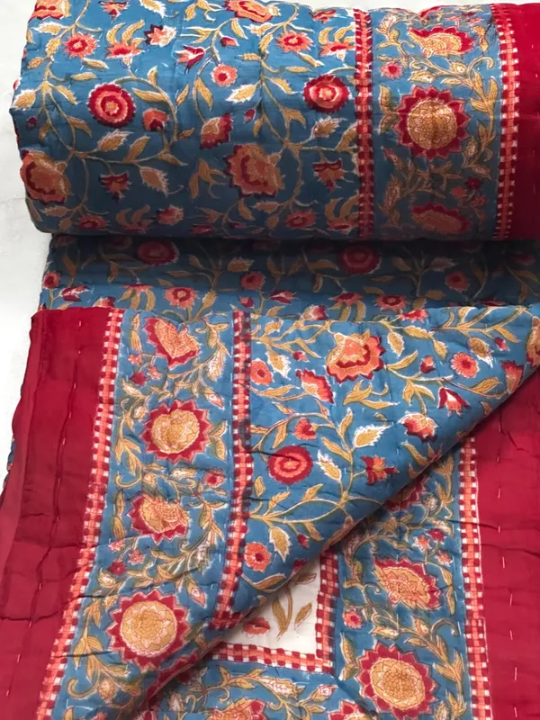 Hand_Block_Print_Cotton_Quilt:_Reversible_Indian_Artisan_Quilt