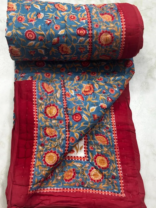 Hand_Block_Print_Cotton_Quilt:_Reversible_Indian_Artisan_Quilt