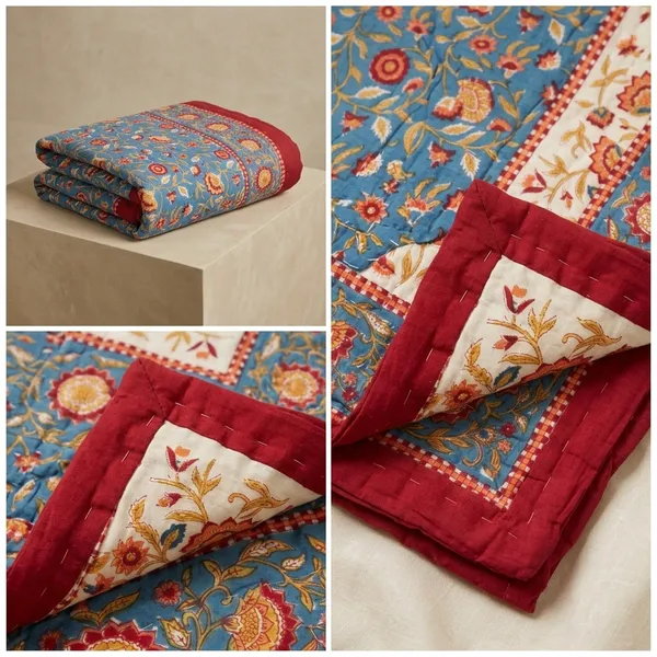 Hand_Block_Print_Cotton_Quilt:_Reversible_Indian_Artisan_Quilt
