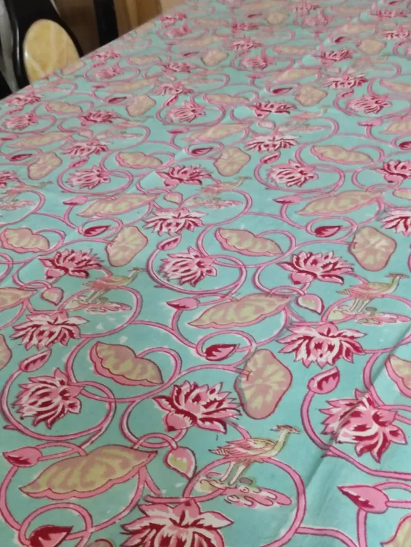 Indian_Block_Print_Tablecloth:_Floral_Cotton_Farmhouse_Table_Cover