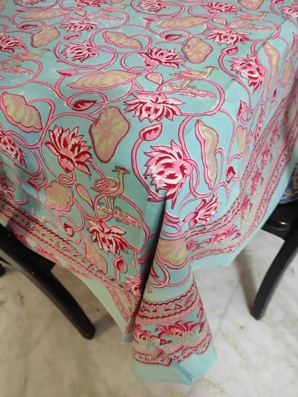 Indian_Block_Print_Tablecloth:_Floral_Cotton_Farmhouse_Table_Cover