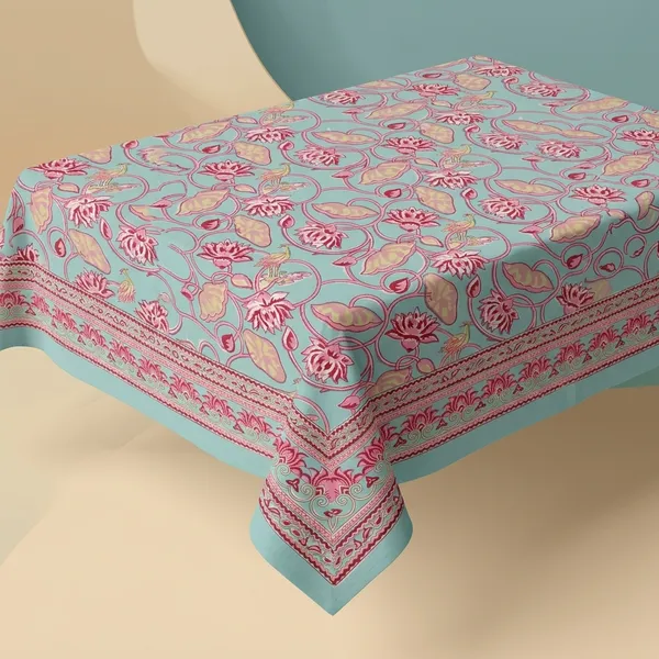 Indian_Block_Print_Tablecloth:_Floral_Cotton_Farmhouse_Table_Cover