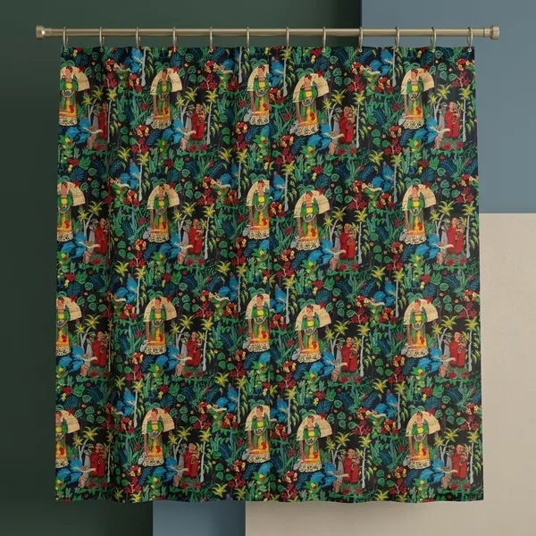 Frida_Kahlo_Inspired_Curtains:_Hand_Block_Print,_Boho_Decor_(Set_Of_Two)