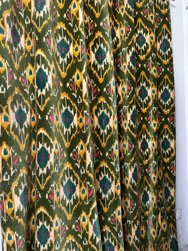 Olive_Velvet_Curtains:_Vintage_Style_Geometric_Print_Boho_Drapes