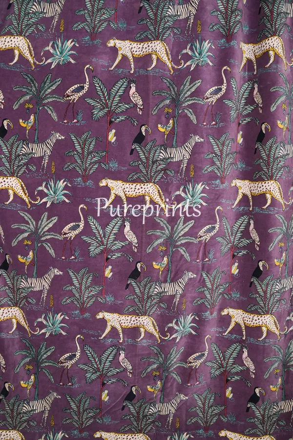 Vintage_Cotton_Velvet_Curtain_Set:_Lilac_Animal_Print_Drapes