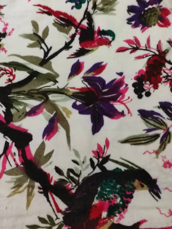 Hand_Printed_Cotton_Velvet_Fabric:_Bird_&_Floral_Print,_White_Ground_-_By_The_Yard