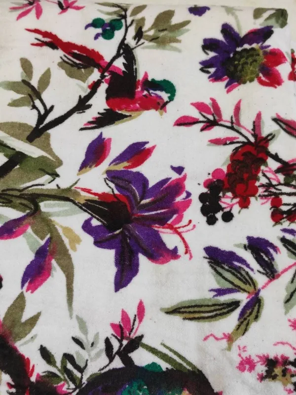 Hand_Printed_Cotton_Velvet_Fabric:_Bird_&_Floral_Print,_White_Ground_-_By_The_Yard