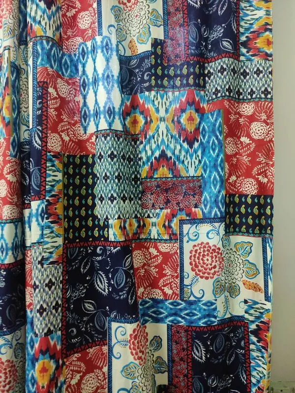 Boho_Cotton_Curtain_Set:_Patchwork_Print,_Semi_Sheer_Drapes