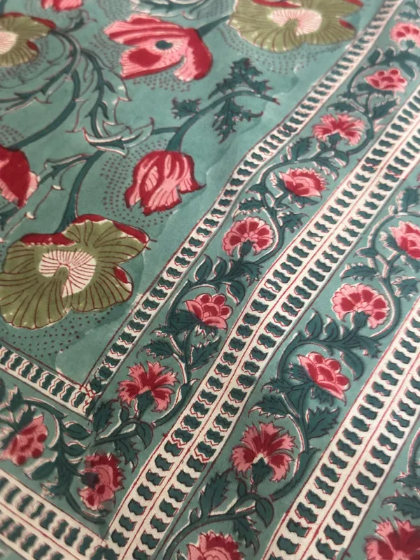 Hand_Block_Print_Tablecloth:_Floral_Indian_Design,_Rectangular_Dining_Cloth