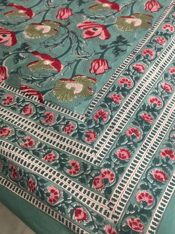 Hand_Block_Print_Tablecloth:_Floral_Indian_Design,_Rectangular_Dining_Cloth