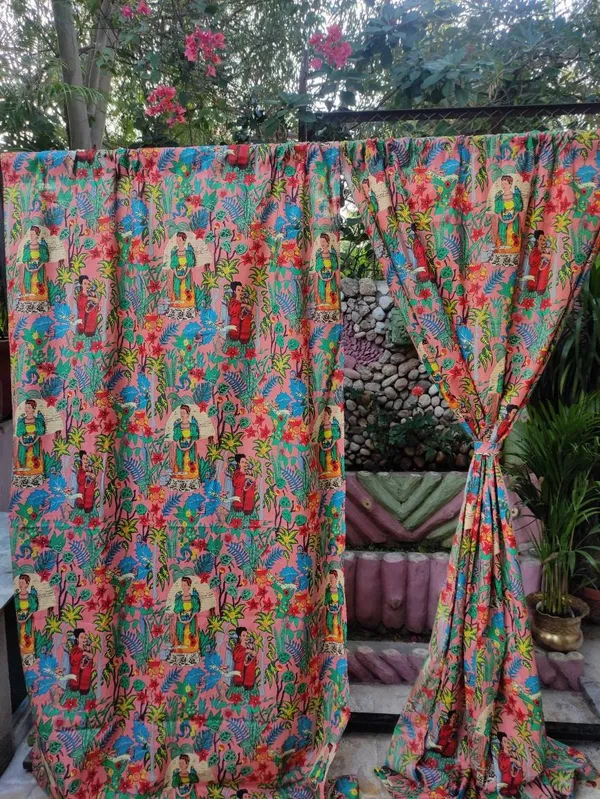 Frida_Kahlo_Inspired_Curtains:_Boho_Home_Decor,_Set_Of_Two_Panels