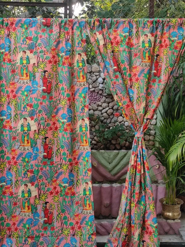 Frida_Kahlo_Inspired_Curtains:_Boho_Home_Decor,_Set_Of_Two_Panels