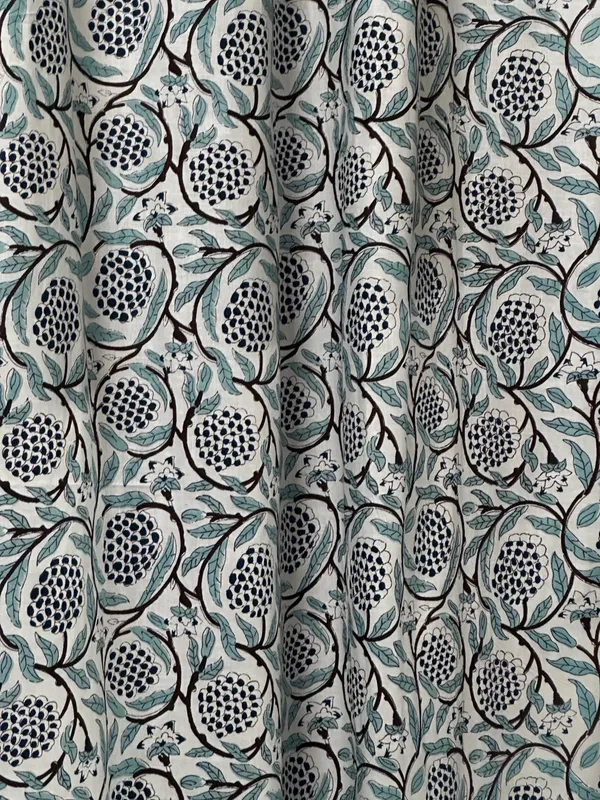 Hand_Block_Printed_Curtains_Floral_Cotton,_Bohemian_Farmhouse_Style,_Set_Of_2_,Curtain_Panels:_Boho_Drapes.