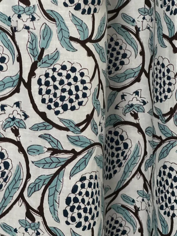 Hand_Block_Printed_Curtains_Floral_Cotton,_Bohemian_Farmhouse_Style,_Set_Of_2_,Curtain_Panels:_Boho_Drapes.