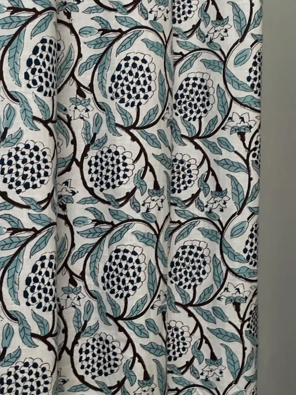 Hand_Block_Printed_Curtains_Floral_Cotton,_Bohemian_Farmhouse_Style,_Set_Of_2_,Curtain_Panels:_Boho_Drapes.