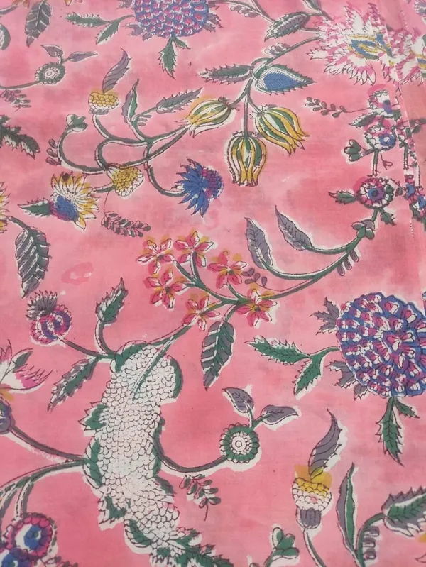 Powder_Pink_Floral_Fabric:_Hand_Block_Print_Cotton,_44_Inch_Wide