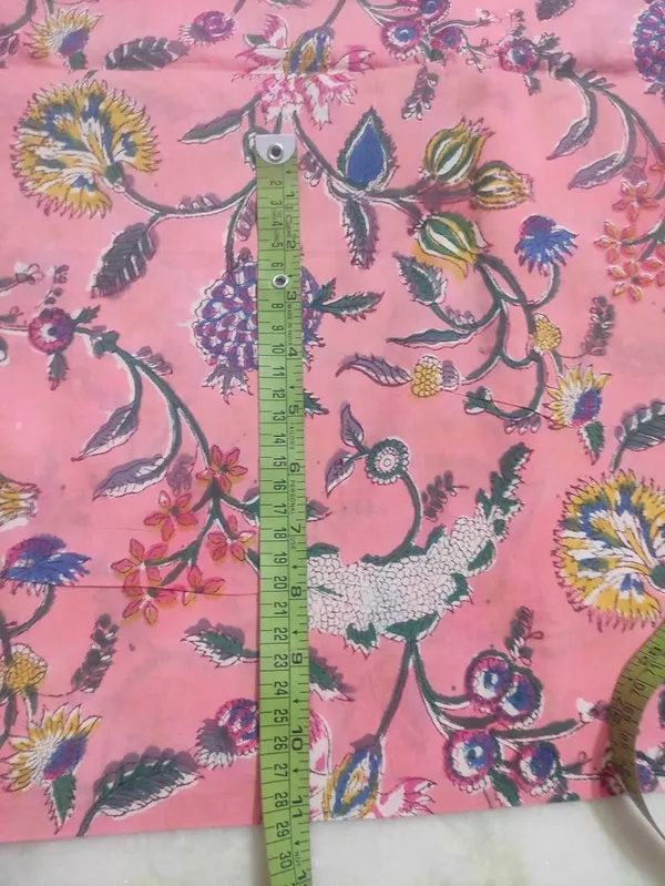 Powder_Pink_Floral_Fabric:_Hand_Block_Print_Cotton,_44_Inch_Wide