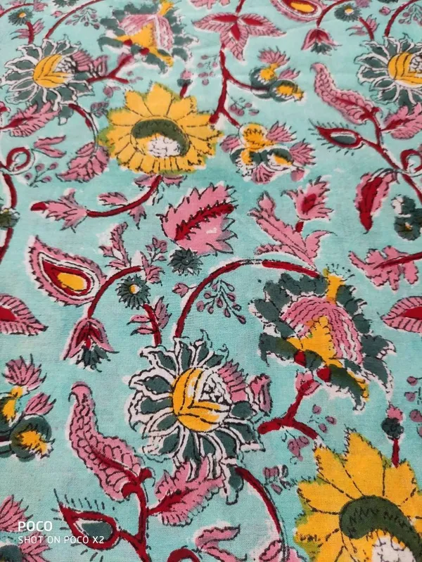 Indian_Hand_Block_Printed_Cotton_Fabric:_Floral_Print