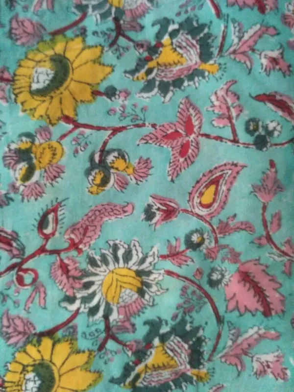 Indian_Hand_Block_Printed_Cotton_Fabric:_Floral_Print