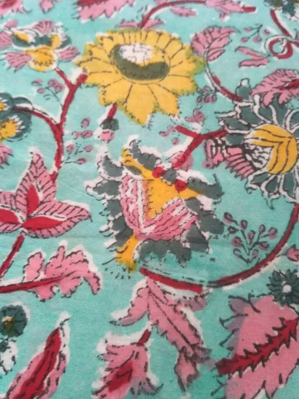 Indian_Hand_Block_Printed_Cotton_Fabric:_Floral_Print