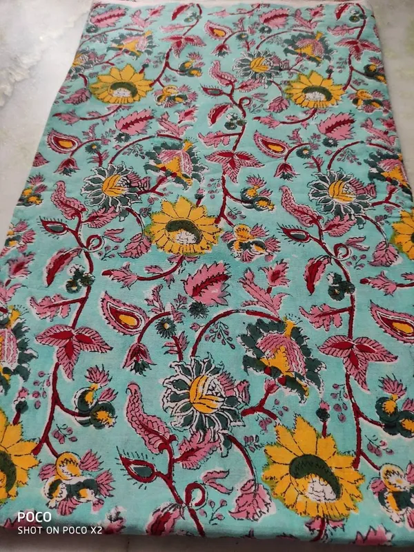 Indian_Hand_Block_Printed_Cotton_Fabric:_Floral_Print