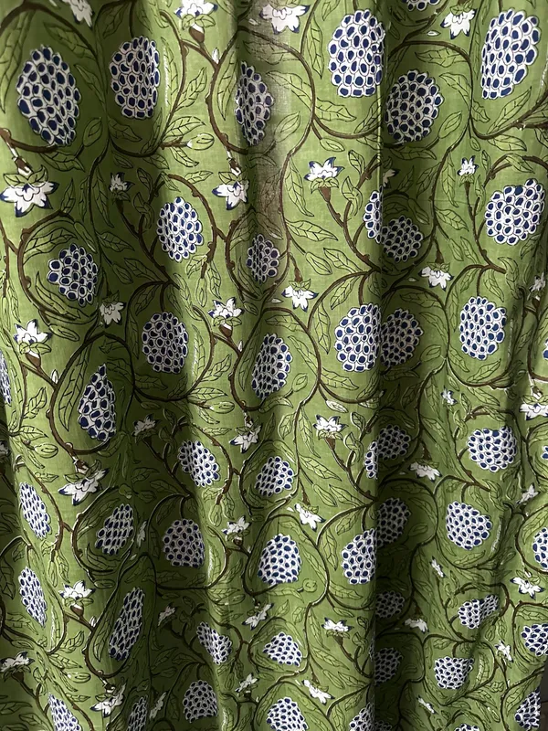 Hand_Block_Printed_Curtains_Floral_Cotton,_Bohemian_Farmhouse_Style,_Set_Of_2_,Curtain_Panels:_Boho_Drapes.