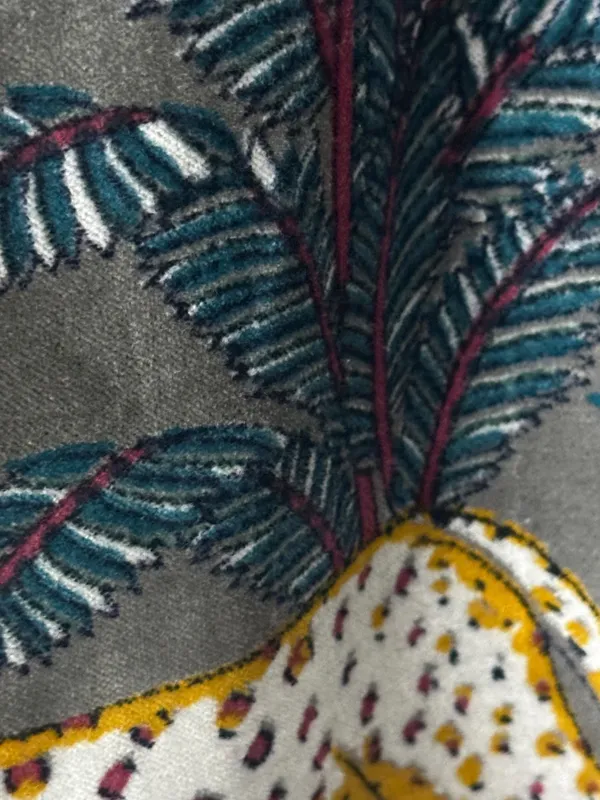 Vintage_Cotton_Velvet_Curtain:_Steel_Grey_Jungle_Print,_Boho_Style