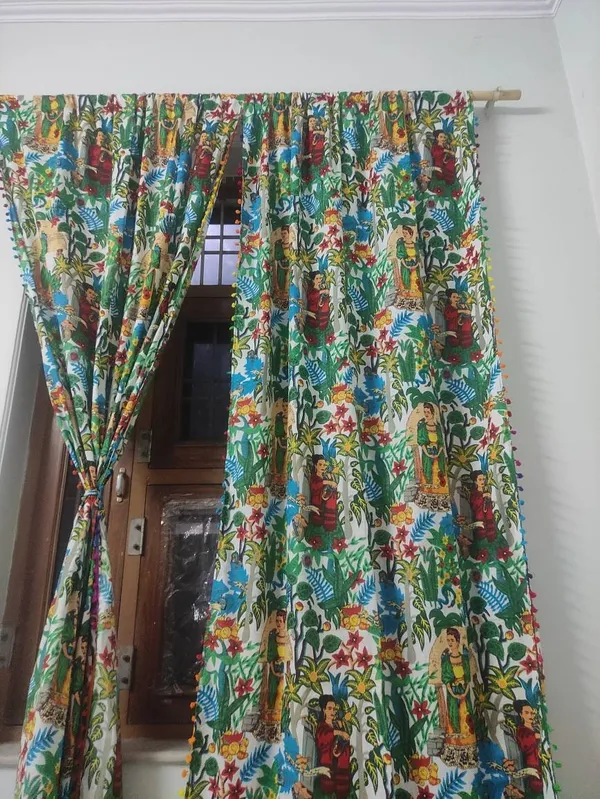 Frida_Kahlo_Curtain:_Pom_Pom_Lace,_Boho_Decor_(Set_Of_Two)