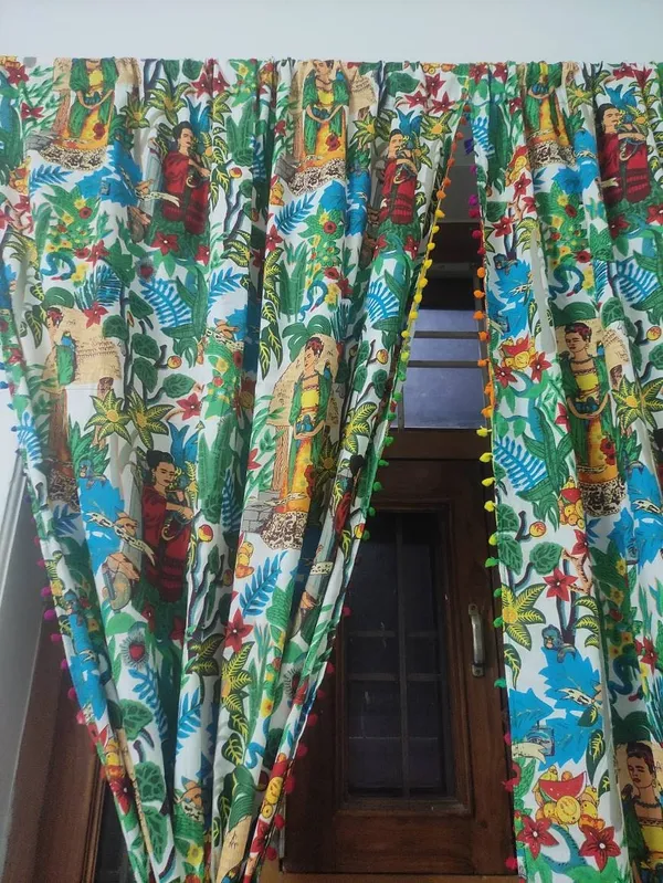 Frida_Kahlo_Curtain:_Pom_Pom_Lace,_Boho_Decor_(Set_Of_Two)