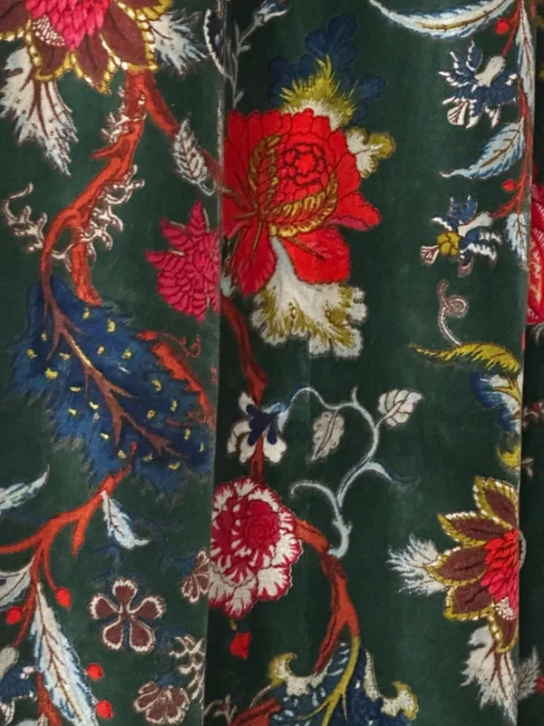 Hand_Printed_Cotton_Velvet_Fabric:_Forest_Green_Upholstery_&_Decor