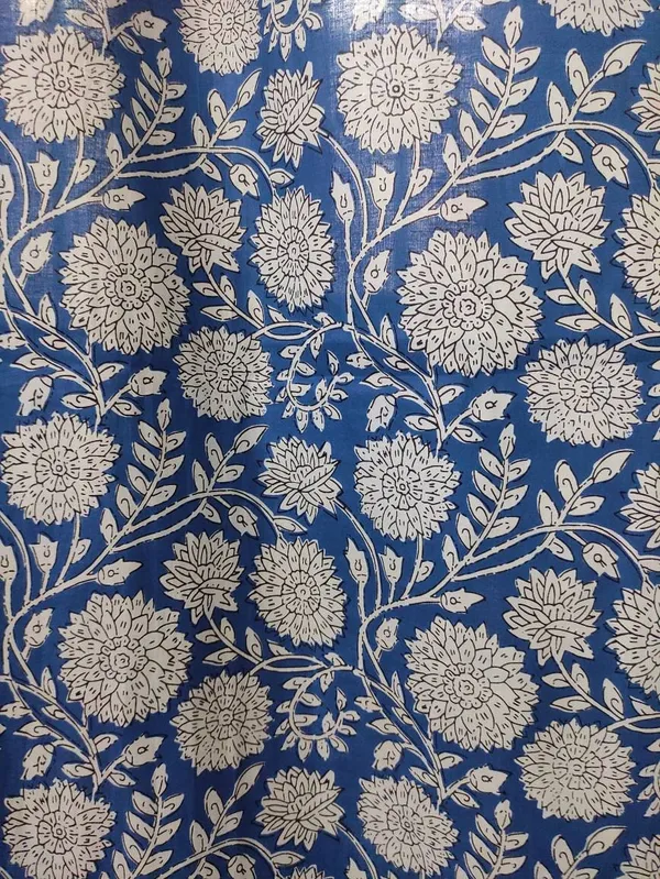 Blue_Floral_Print_Cotton_Curtains:_Boho_Drapes,_Set_Of_2