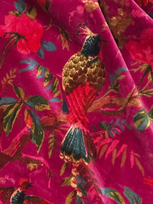 Luxury_Cotton_Velvet_Fabric:_Bird_Print,_Onion_Pink,_45"_Wide