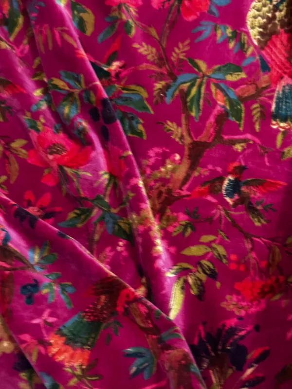 Luxury_Cotton_Velvet_Fabric:_Bird_Print,_Onion_Pink,_45"_Wide