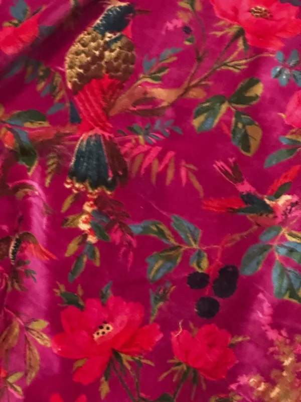 Luxury_Cotton_Velvet_Fabric:_Bird_Print,_Onion_Pink,_45"_Wide