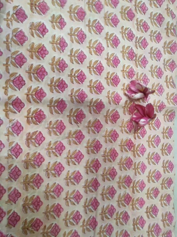 Hand_Block_Cotton_Print_Fabric:_Soft_Peach_&_Pink_Floral