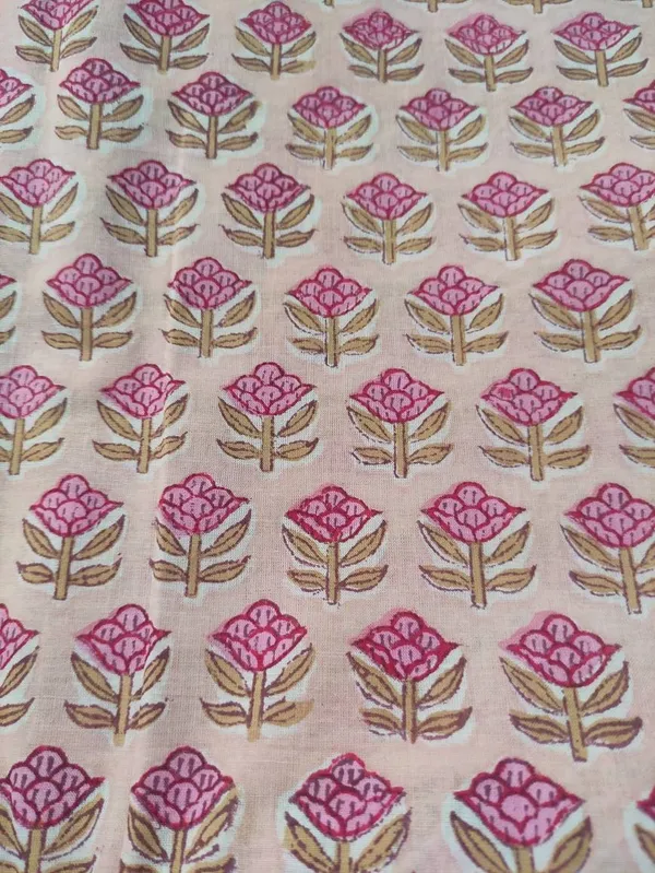 Hand_Block_Cotton_Print_Fabric:_Soft_Peach_&_Pink_Floral