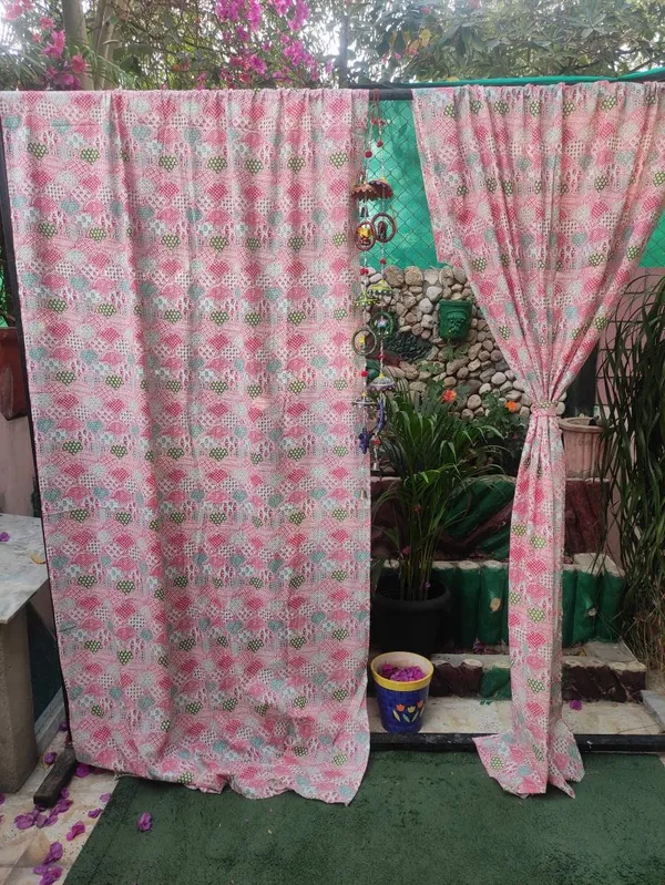 Block_Print_Cotton_Curtain_Set:_Pastel_Semi_Sheer_Drapes