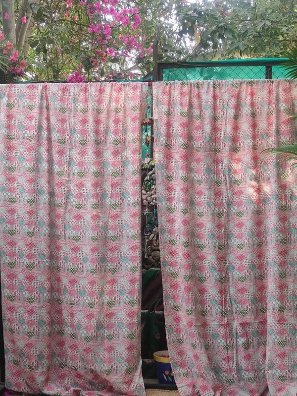 Block_Print_Cotton_Curtain_Set:_Pastel_Semi_Sheer_Drapes