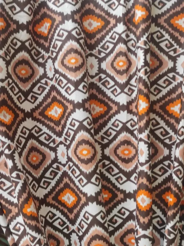 Ikkat_Print_Cotton_Curtain_Set:_Golden_Brown_Geometrical_Drapes
