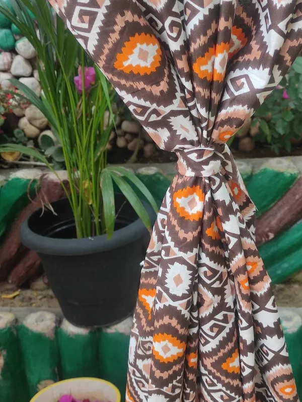 Ikkat_Print_Cotton_Curtain_Set:_Golden_Brown_Geometrical_Drapes
