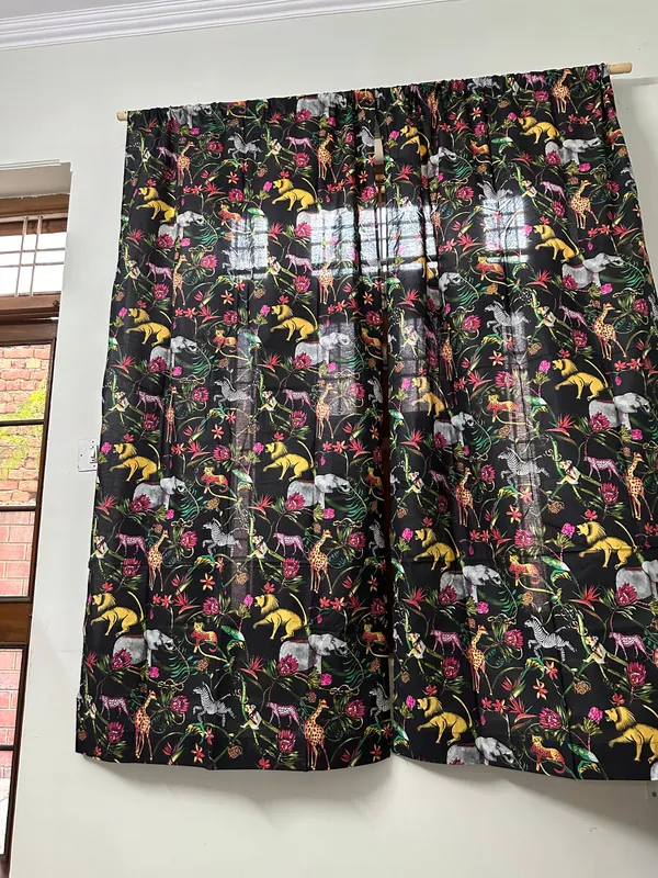 Black_Floral_Curtain_Set:_Boho_Cotton_Drapes_With_Tie_Backs