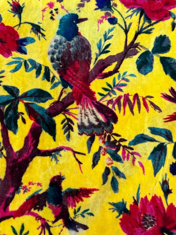 Sunshine_Yellow_Cotton_Velvet_Fabric:_Bird_Print_Upholstery,_Quilting