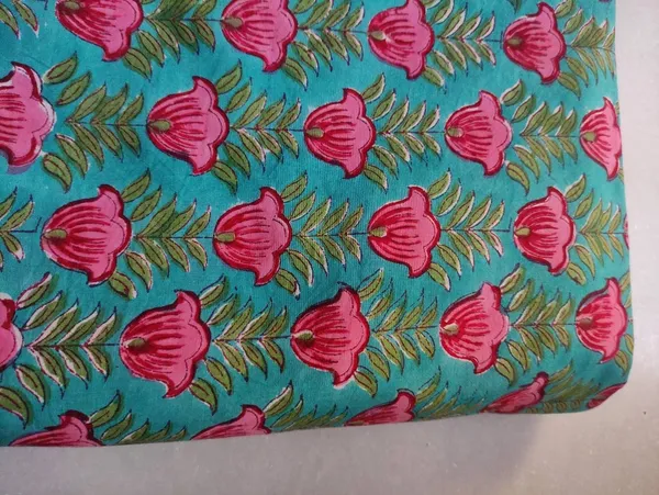 Indian_Hand_Block_Cotton_Fabric:_Floral_Print