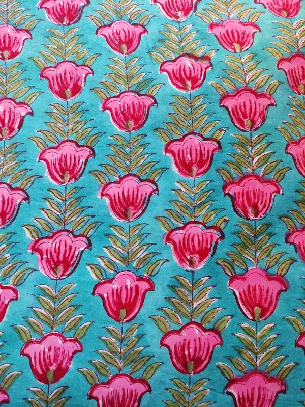 Indian_Hand_Block_Cotton_Fabric:_Floral_Print