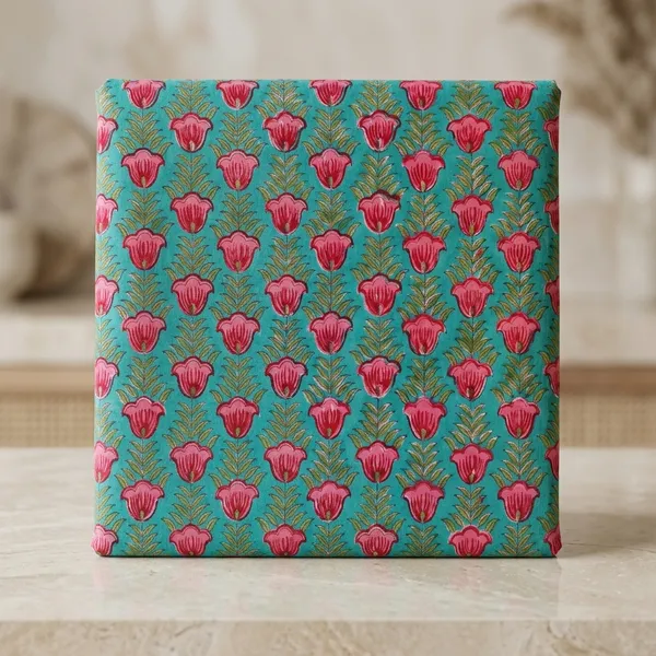 Indian_Hand_Block_Cotton_Fabric:_Floral_Print