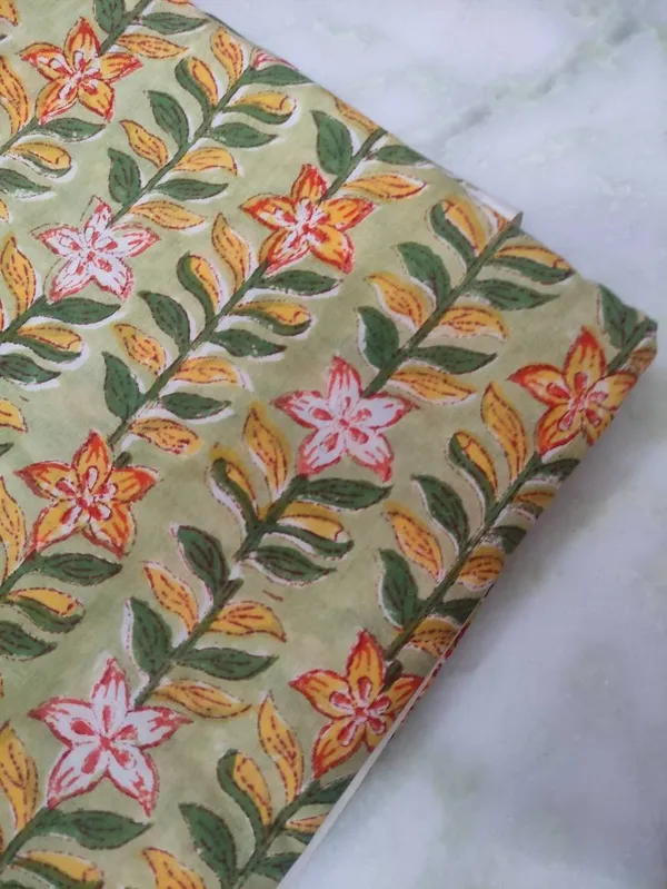 Indian_Floral_Block_Print_Cotton_Fabric:_Soft_Sewing_Material